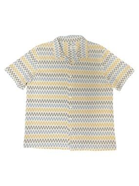 LIKE NEW! Mens Public Supply ZigZag Knit Short-Sleeve Button-Down Shirt